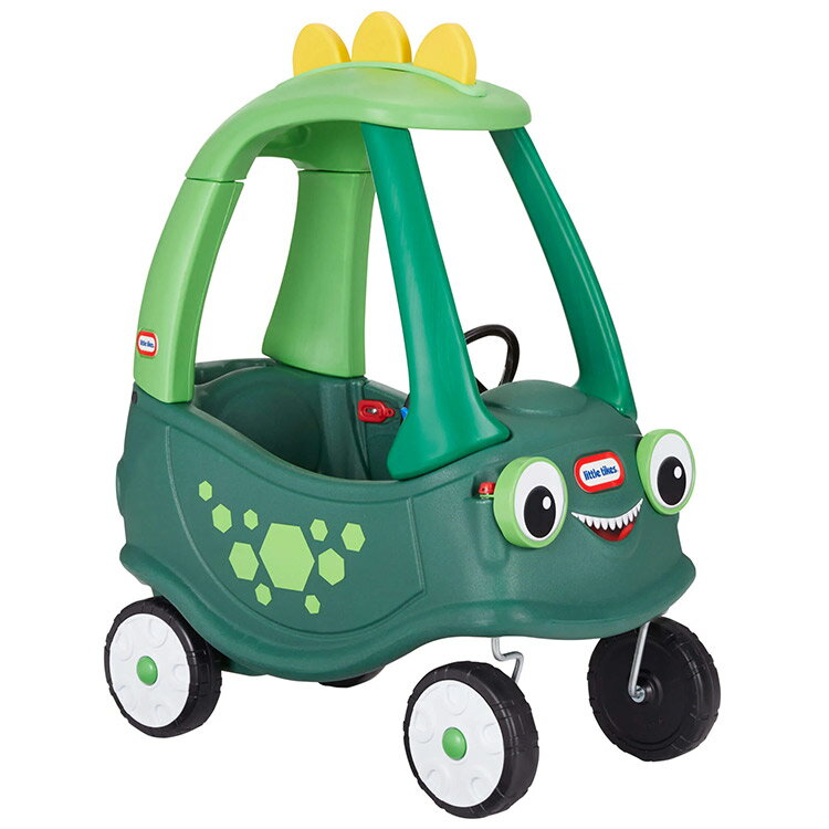 商品説明 メーカー Littletikes 商品名 Cozy Coupe - DINO 型番 641961 サイズ 本体：74.9L×41.9W×91.5H cm BOX：41.9L×38.1W×73.0H cm 重さ 7.8 kg 対象年齢 1歳半から22.7kgまで(メーカー参照) 安全基準 米国安全基準適合(ASTM) ヨーロッパ規格適合(EN-71) 材質 プラスチック 生産国 Made in USA 仕様 ・足蹴りが出来ない小さなお子様は、フロアカバーを使用しベビーカーの様にお使いいただけます。 ・屋根には押しやすいプッシュハンドル付き ・ドリンクホルダー付き ・前輪は360度回転 備考 ・ラッピング不可 ・組立必要/説明書図解（英語表記） ・入荷時期によりデザイン・カラー変更の場合がございます。 ・小さなパーツを含む場合がございます、お子様から離れて大人の方が組み立て下さい。 ・組み立て時に加工が必要な場合や、ボルト・ネジなどを別途お手配頂く場合もございます。 ・輸入品特有の製造上のキズ、塗装剥がれ等や輸送時の外箱ダメージが見受けられる場合がございます。 ・メーカー出荷時の状態により、箱を修繕しお送りする場合もございます。 ・ご使用時、必ず大人の方がそばで付き添って下さい。 ※注意事項 プラスチック成形において製造工程上、出っ張りやバリが残っている場合が御座います。 組み立ての際に出っ張りやバリが残っていないか保護者の方がご確認の上安全にご使用をお願い致します。 (バリを除去する際はバリ取りまたはカッター等でバリを除去頂きサンドペーパー等で後処理をお願い致します。)。 ※お買いもの前に必ずご確認ください。 ■アメリカ製品について ■お買い物ガイド 【検索キーワード】 Littletikes Cozy Coupe 642302 乗用玩具 車 恐竜 コージークーペ 足けり 手押し 足蹴り乗り物 ダイナソー キックカー ライドオン 子供 キッズ アメリカ