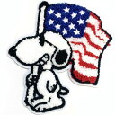 【6/1 23:59マデ◆POINT3倍】送料無料/ ワッペン スヌーピー フラッグ L 全身 刺繍 キャラクター ディズニー ワッペン アップリケ SNOOP...