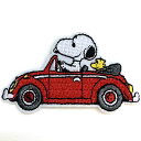 【マラソン限定◆POINT3倍】送料無料/ ワッペン スヌーピー 車 刺繍 アイロン キャラクター パッチ アップリケ SNOOPY