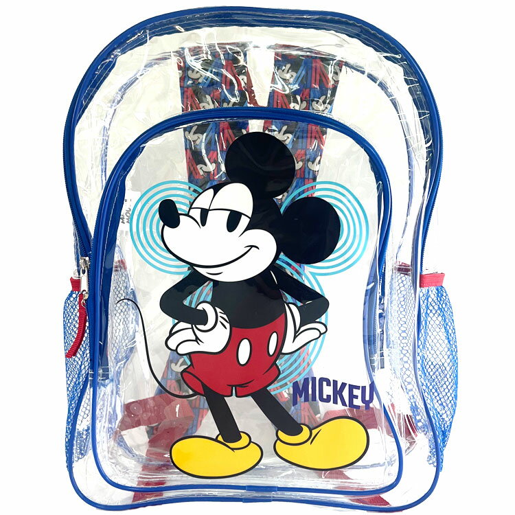 リュックサック ディズニー ミッキーマウス クリア Lサイズ 透明 ビーチバッグ クリアリュック ミッキー 大きめ 子供から大人まで キャラクター 通学バッグ