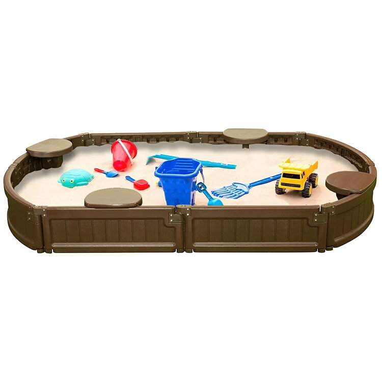 商品説明 メーカー Private Brand 商品名 6ft Oval Sandbox 型番 BXSB183-oval サイズ (約)：105W×182L×20H cm 重さ (約)： 材質 高密度ポリエチレン 安全基準 米国安全基準適合(ASTM) 仕様 動物から砂場を守るカバー付き 座って遊べる椅子付き 遊んでいない間に動物に砂場を 荒らされてしまったり、 風で砂が舞ってしまうのを防ぐ カバーが付属します。 砂場の縁にはベンチ付きで座って遊ぶ事ができます。 砂遊びが終わる頃にはガーデニングを楽しむ花壇としてもお使いいただけます。 ※砂・おもちゃ等は付属しません 備考 ・ラッピング不可 ・組立必要/説明書図解（英語表記） ・入荷時期によりデザイン・カラー変更の場合がございます。 ・小さなパーツを含む場合がございます、お子様から離れて大人の方が組み立て下さい。 ・組み立て時に加工が必要な場合や、ボルト・ネジなどを別途お手配頂く場合もございます。 ・輸入品特有の製造上のキズ、塗装剥がれ等や輸送時の外箱ダメージが見受けられる場合がございます。 ・メーカー出荷時の状態により、箱を修繕しお送りする場合もございます。 ・ご使用時、必ず大人の方がそばで付き添って下さい。 スクエア砂場はこちら ラウンド砂場はこちら ※お買いもの前に必ずご確認ください。 ■アメリカ製品について ■お買い物ガイド 【検索キーワード】 砂場 砂あそび すな場 砂場サークル 砂場枠 すなば カバー付き 子供 こども 庭 遊具 キッズ ガーデンファニチャー 大型遊具 小学生 女の子 男の子 キッズ 学校 幼稚 保育園用品 大型遊具 子供の日 幼児 誕生日プレゼント 屋内 誕生日 おすすめ プレゼント クリスマスプレゼント