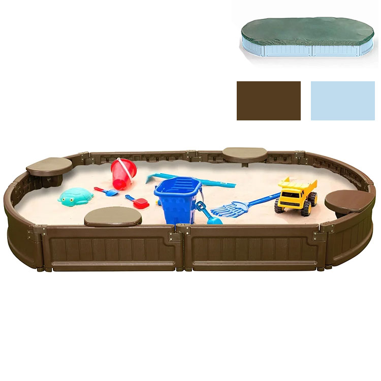 商品説明 メーカー Private Brand 商品名 6ft Oval Sandbox 型番 BXSB183-oval サイズ (約)：105W×182L×20H cm 重さ (約)： 材質 高密度ポリエチレン 安全基準 米国安全基準適合(ASTM) 仕様 動物から砂場を守るカバー付き 座って遊べる椅子付き 遊んでいない間に動物に砂場を 荒らされてしまったり、 風で砂が舞ってしまうのを防ぐ カバーが付属します。 砂場の縁にはベンチ付きで座って遊ぶ事ができます。 砂遊びが終わる頃にはガーデニングを楽しむ花壇としてもお使いいただけます。 ※砂・おもちゃ等は付属しません 備考 ・ラッピング不可 ・組立必要/説明書図解（英語表記） ・入荷時期によりデザイン・カラー変更の場合がございます。 ・小さなパーツを含む場合がございます、お子様から離れて大人の方が組み立て下さい。 ・組み立て時に加工が必要な場合や、ボルト・ネジなどを別途お手配頂く場合もございます。 ・輸入品特有の製造上のキズ、塗装剥がれ等や輸送時の外箱ダメージが見受けられる場合がございます。 ・メーカー出荷時の状態により、箱を修繕しお送りする場合もございます。 ・ご使用時、必ず大人の方がそばで付き添って下さい。 ※お買いもの前に必ずご確認ください。 ■アメリカ製品について ■お買い物ガイド 【検索キーワード】 砂場 砂あそび すな場 砂場サークル 砂場枠 すなば カバー付き 子供 こども 庭 遊具 キッズ ガーデンファニチャー 大型遊具 小学生 女の子 男の子 キッズ 学校 幼稚 保育園用品 大型遊具 子供の日 幼児 誕生日プレゼント 屋内 誕生日 おすすめ プレゼント クリスマスプレゼント