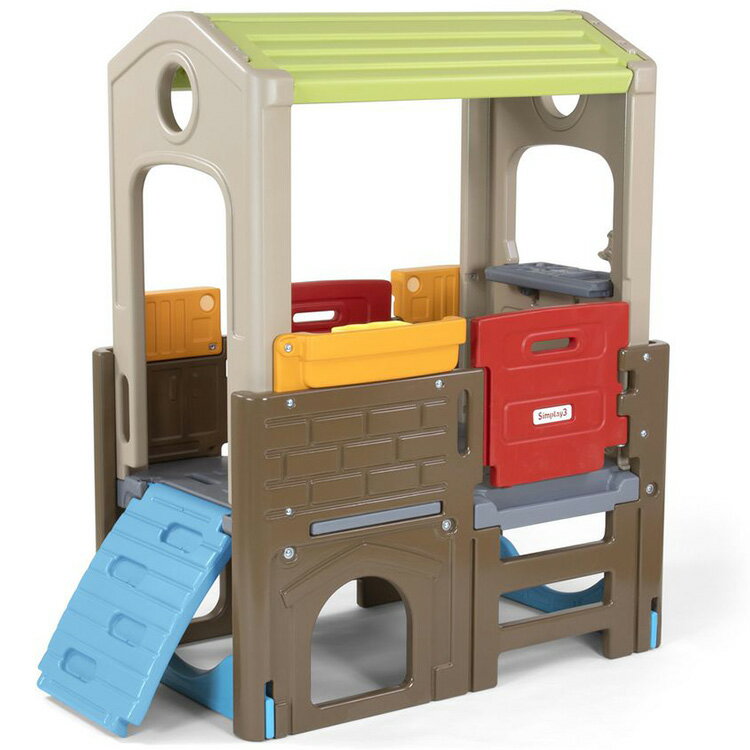 商品説明 メーカー Simplay3 商品名 Young Explorers Indoor/Outdoor Discovery Playhouse 型番 220030 サイズ (約)：148L×75W×146.5H cm 重さ (約)：23kg 対象年齢 1歳半から6歳頃(メーカー参照) 安全基準 米国安全基準適合(ASTM) 仕様 2階建て風の子供達の笑顔が溢れるプレイハウス。 クライミングやハシゴで登ったら、 キッチンもあり、ままごとにはバッチリ！ お絵かきボードや、下階は秘密基地？ 丸や四角の穴を通り抜けて遊べる！ ・インドア、アウトドア共に設置可能 ・耐久性のある二重壁構造 ・耐紫外線性加工が施されています ・75cmのスリムボディでマンションにもお勧め ・風通しの良いオープンウィンドー ・全ての角は丸く安全面も配慮 備考 ・ラッピング不可 ・組立必要/説明書図解（英語表記） ・入荷時期によりデザイン・カラー変更の場合がございます。 ・小さなパーツを含む場合がございます、お子様から離れて大人の方が組み立て下さい。 ・組み立て時に加工が必要な場合や、ボルト・ネジなどを別途お手配頂く場合もございます。 ・輸入品特有の製造上のキズ、塗装剥がれ等や輸送時の外箱ダメージが見受けられる場合がございます。 ・メーカー出荷時の状態により、箱を修繕しお送りする場合もございます。 ・ご使用時、必ず大人の方がそばで付き添って下さい。 ※お買いもの前に必ずご確認ください。 ■アメリカ製品について ■お買い物ガイド 【検索キーワード】 シムプレイ 玩具 キッズ 子供 子ども ベビー 遊び 室内 屋外 室外 庭 子供部屋 遊具 玩具 1歳 車 キッズ 幼児 誕生日プレゼント 男の子 屋内 女の子 誕生日 プレゼント クリスマスプレゼント 家庭用 室内 プレイハウス お家 子供用 大型遊具