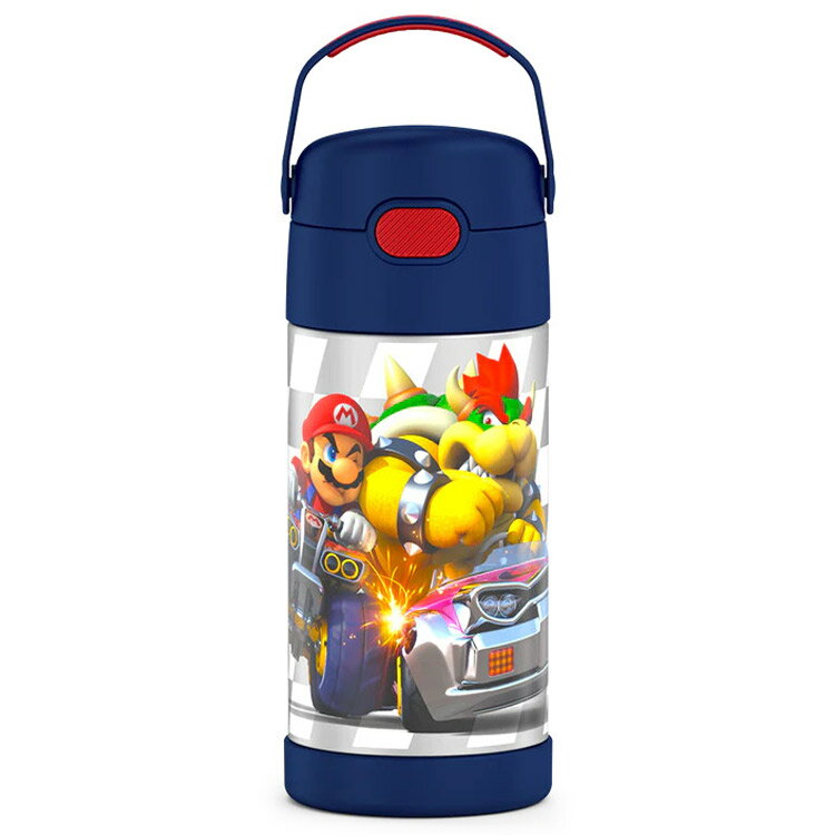 サーモス ステンレス ストロー 水筒 サーモス ステンレス水筒 マリオカート スーパーマリオ ストロー 350ml THERMOS 子供 キャラクター水筒