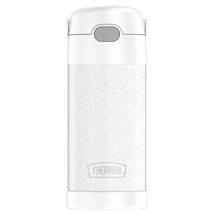 商品説明 メーカー Thermos 商品名 FUN Tainer Bottle 型番 F41020WHF6 サイズ 本体(約)：6.8cm×高さ約18.6cm 容量(約)：12オンス（約350ml) 重さ (約)235g 材質 ステンレス・シリコン 仕様 ・魔法びんと同じ高真空断熱なので、結露もせず冷たさをキープ。 　※保冷効力とは、室温20度において製品に規定量の4度の冷水を満たし、所定時間放置した場合の温度です。 ・ワンタッチでオープンするキャップユニット。 ・大きな氷がそのまま入るワイドな口径。氷で冷たさをさらに長時間キープ。 ・シンプルな構造のキャップユニットは丸洗いができていつでも衛生的。 ・蓋には、フリップ式ハンドル付き 備考 ・アメリカメーカーより直接輸入しております、化粧箱には入っておりません。 ・細かなキズや塗装剥がれが見受けられる場合がございます。予めご理解お願い致します。 ・ラッピング可(ラッピングバッグを商品と一緒にご購入下さい。) ・入荷時期によりデザイン・カラー変更の場合がございます。 ・小さなパーツを含む場合がございます、お子様から離れて大人の方が組み立て下さい。 ・組み立て時に加工が必要な場合や、ボルト・ネジなどを別途お手配頂く場合もございます。 ・輸入品特有の製造上のキズ、塗装剥がれ等や輸送時の外箱ダメージが見受けられる場合がございます。 ・メーカー出荷時の状態により、箱を修繕しお送りする場合もございます。 ・ご使用時、必ず大人の方がそばで付き添って下さい。 ■画像と商品が一部異なる場合もございますのでご了承ください。 ■在庫数、価格は日々変動いたします。 ※お買いもの前に必ずご確認ください。 ■アメリカ製品について ■お買い物ガイド 【検索キーワード】 サーモ サーモス thermos 真空断熱 真空 ステンレス 断熱 保冷 魔法瓶 男の子 女の子 男児 女児 キッズ ボーイズ ガールズ 子供 子ども こども 直飲み ストロー ストローボトル ストローマグ マグ 水筒 ストロー付き ワンタッチ ブランド 保冷専用 並行輸入品