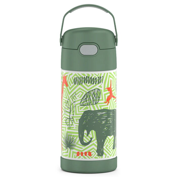 サーモス ステンレス ストロー 水筒 サーモス ステンレス水筒 ジャングル 動物 アニマル ストロー 350ml THERMOS 子供 デザイン