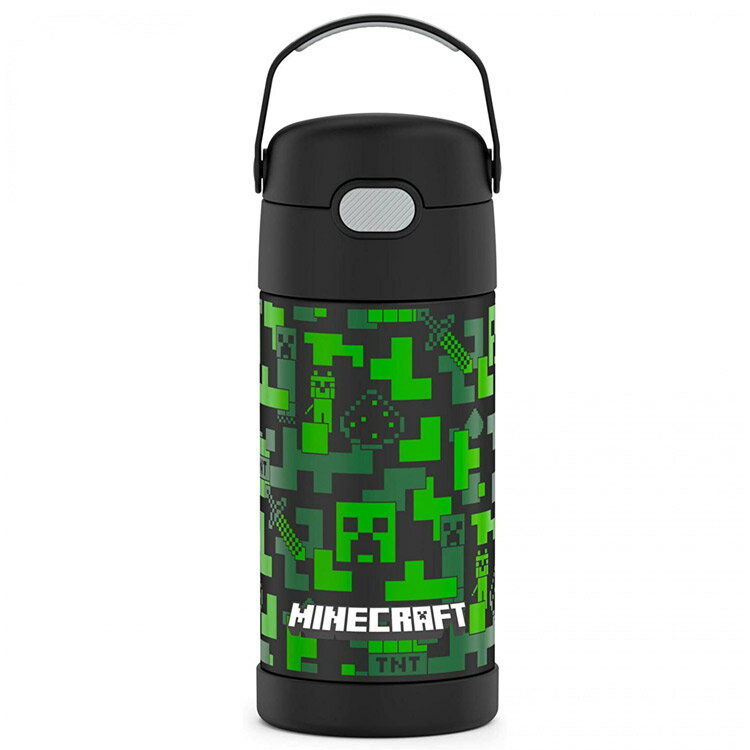 サーモス ステンレス ストロー 水筒 ステンレス水筒 マインクラフト カモフラ ストロー 350ml THERMOS 子供 マイクラ