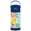 サーモス ステンレス ストロー 水筒 ステンレス水筒 ポケットモンスター ネイビー ストロー 350ml THERMOS 子供 ポケモン