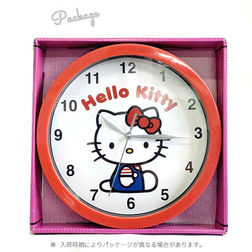 【P2倍・〜9月1日+クーポン有】掛け時計 ハローキティ 25cm 壁掛け 壁時計 アナログ ウォール クロック キャラクター 子供 時計 キティちゃん