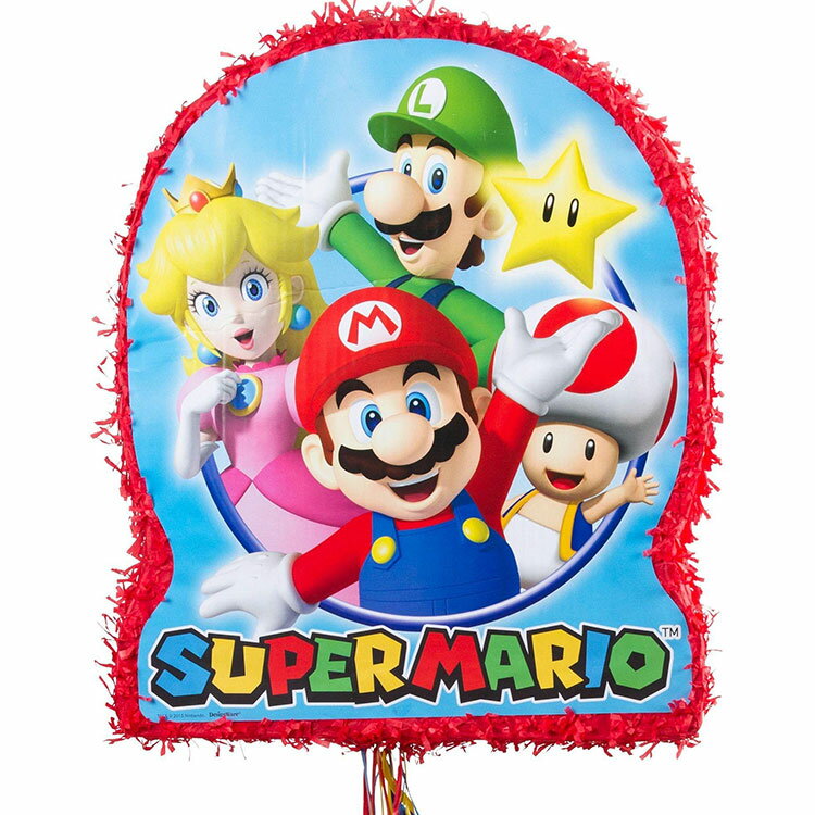 ピニャータ スーパーマリオ マリオ デコレーション デコ 27cm 誕生日 くす玉 飾り付け 誕生日飾り付け 室内装飾 バースデー キャラクター MARIO