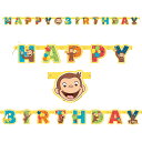 【7月4日20時-7月15日◆POINT3倍】送料無料/ バースデー ガーランド おさるのジョージ パーティグッズ 誕生日飾り付け 室内装飾 キャラクター