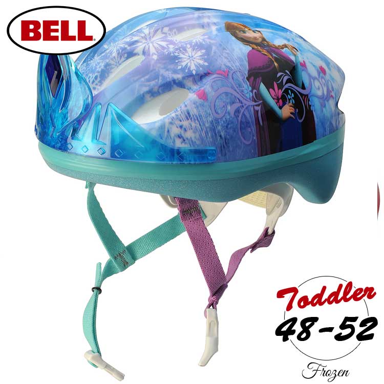 商品説明 メーカー BELL 商品名 FROZEN TIARA 3D Toddler Helmet 型番 7068215 サイズ 48-52cm 重さ 約0.5 kg 対象年齢 3歳から(メーカー参照) 安全基準 CPSC 1203 bike、ASTM F1492 skate安全基準適合 (自転車とスケート両方の安全規格をそれぞれ取得) 材質 PVC/ポリスチレン/ポリカーボネート/テリレン 生産国 Made in CHINA 仕様 あごひもはワンタッチで簡単に着脱が可能 ベンチレーション付きで、風が通り、頭も蒸れにくい構造 備考 ・ラッピング可(ラッピングバッグを商品と一緒にご購入下さい。) ・メーカーサイズ表記となります、サイズに不安のある場合は大きめのサイズをお選び下さい。 　サイズが小さいもしくは頭の形の違いにより入らないなどでの返品、交換はお受けできませんので予めご了承下さい。 ・製造過程で内側に文字の記載が見受けられる場合がありますが、不良品ではございませんのでご了承下さい。 ・製造上のキズや塗装剥がれ等や輸送時のパッケージへのダメージが見受けられる場合がございます。 ■予告なくメーカー仕様変更する場合がございます。 ■画像と商品が一部異なる場合もございますのでご了承ください。 ■在庫数、価格は日々変動いたします。 ※お買いもの前に必ずご確認ください。 ■アメリカ製品について ■お買い物ガイド 【検索キーワード】 Bell ベル アメリカ 海外 キャラクター ヘルメット 子供 子ども キッズ 幼児 園児 通園 通学 子ども用 自転車 バランスバイク キックボード 女の子 プレゼント 可愛い 目立つ おしゃれ キャラクター アナ エルサ アナ雪 アナと雪の女王 フローズン ディズニー キャラクター