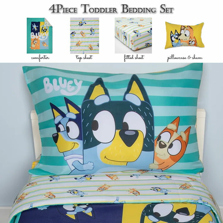 ディズニー ブルーイ 子供 寝具 4点 セット 子供用布団 子供用寝具 トドラーベッディング CrownCrafts