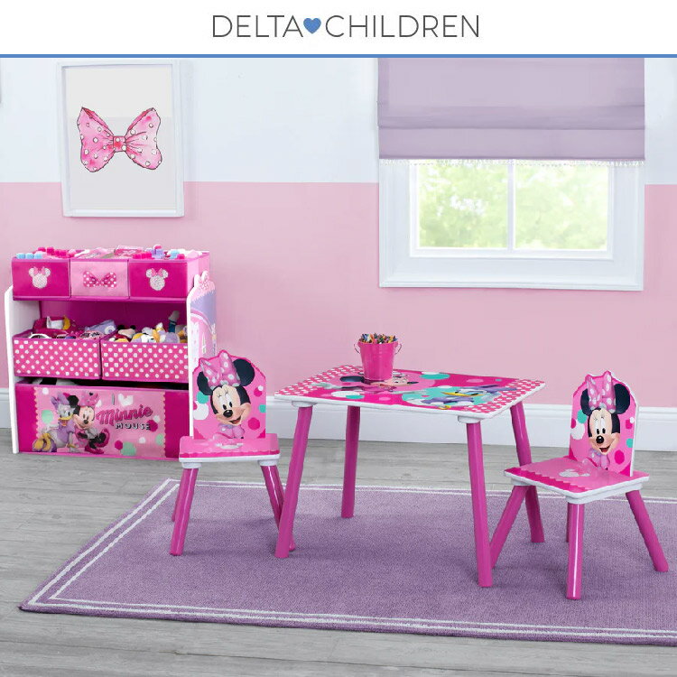 【7月17日10時-8月4日9時◆POINT3倍】デルタ ディズニー ミニーマウス マルチ おもちゃ箱 テーブルセット 収納ボックス オーガナイザー 学習机 子供 99579MN Delta