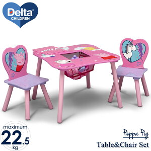デルタ ディズニージュニア ペッパピッグ テーブル＆チェア セット 女の子 収納付き 子供家具 学習机 椅子 3点セット Delta