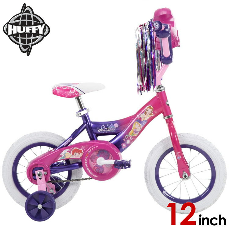 【訳あり】12インチ ディズニー プリンセス 子供 キッズ ジュニア用 自転車 子ども 補助輪付 Huffy 22450