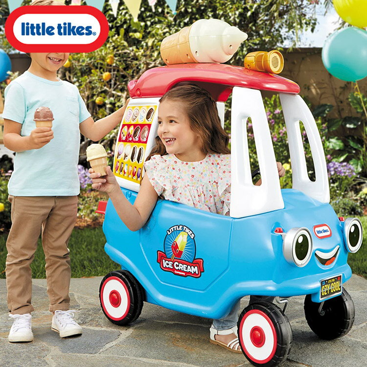 商品説明 メーカー Littletikes 商品名 ICE CREAM COZY TRUCK 型番 657856 サイズ 本体：89.5L×41W×99H cm お届け時：84L×49W×43H cm 重さ 9kg 対象年齢 1歳半から 安全基準 ヨーロッパ規格適合(EN-71) 材質 プラスチック 生産国 USA 仕様 アメリカンで可愛い乗用玩具といえば、【リトルタイクス】 カラフルで可愛い、アイスクリーム屋さんごっこができるトラック ブルー×ホワイト×レッドが可愛いくて スピーカーで音楽を鳴らしたら、営業開始〜！！ アイスクリームやクレジットカードなど、ごっこ遊びに欠かせないアイテム付き 運転席には、クラクションやメーターもついて本格的！ 開閉式ドアは内側からロック可 シートも広く、背もたれも高く乗り心地もバッチリ！！ まだ、足漕ぎが難しいお子様は、フロアカバーで足を出さずに乗れるので ベビーカーの代わりに、後ろからパパママに押してもらって乗ることができます。 前輪は360°旋回するので、方向転換もスムーズ！ タイヤは丈夫で耐久性があり、室内、屋外でご使用いただけます。 アイスクリーム×2/クレジットカード 付属 備考 ・ラッピング不可 ・組立必要/説明書図解（英語表記） ・入荷時期によりデザイン・カラー変更の場合がございます。 ・小さなパーツを含む場合がございます、お子様から離れて大人の方が組み立て下さい。 ・組み立て時に加工が必要な場合や、ボルト・ネジなどを別途お手配頂く場合もございます。 ・輸入品特有の製造上のキズ、塗装剥がれ等や輸送時の外箱ダメージが見受けられる場合がございます。 ・メーカー出荷時の状態により、箱を修繕しお送りする場合もございます。 ・ご使用時、必ず大人の方がそばで付き添って下さい。 ■予告なくメーカー仕様変更する場合がございます。 ■画像と商品が一部異なる場合もございますのでご了承ください。 ■在庫数、価格は日々変動いたします。 ※注意事項 プラスチック成形において製造工程上、出っ張りやバリが残っている場合が御座います。 組み立ての際に出っ張りやバリが残っていないか保護者の方がご確認の上安全にご使用をお願い致します。 (バリを除去する際はバリ取りまたはカッター等でバリを除去頂きサンドペーパー等で後処理をお願い致します。)。 ※お買いもの前に必ずご確認ください。 ■アメリカ製品について ■お買い物ガイド 【検索キーワード】 送料無料 乗用玩具 ベビー キッズ 押し手 足こぎ 乗用玩具 乗り物 のりもの 人気 Princess Cozy Coupe 誕生日 クリスマス プレゼント paranino パラニーニョ ぱらにーにょ