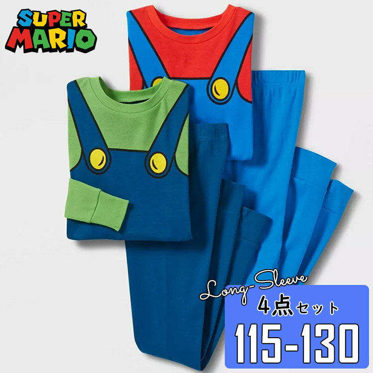 商品説明 キャラクター Super Mario 商品名 Super Mario Boys Long Sleeve Top and Pants, 4-Piece Pajamas Set サイズ((目安)身長・体重) S/6-7歳　　 M/8-9歳　　 L/10-11歳 素材 100％ コットン お手入れ 洗濯機30℃可 漂白不可 タンブル乾燥不可 アイロン弱（〜110℃） ドライクリーニング不可 生産国 Made in China 仕様 誕生日やクリスマスプレゼントにもおすすめ！ 大好きなキャラクターと一緒におやすみ！ ・快眠の為、体にフィットするサイジング。 ・タグレスでチクチクも解消。 ※アメリカのパジャマはピタッとジャストフィットが主流になります。 　アメリカサイズが不安な方は普段の日本サイズでは少し小さく感じられると思います。 　裾はリブ仕様なのでワンサイズアップを推奨します。 備考 ・ラッピング可(ラッピングバッグを商品と一緒にご購入下さい。) ・入荷時期によりデザイン・カラー変更の場合がございます。 ■画像と商品が一部異なる場合もございますのでご了承ください。 ■在庫数、価格は日々変動いたします。 ※お買いもの前に必ずご確認ください。 ■アメリカ製品について ■お買い物ガイド 【検索キーワード】 子供用 子供 キッズ こども ベビー パジャマ 寝巻 長ズボン 長袖 冬 ぱじゃま ルームウェア 上下セット 2枚セット セットアップ 子供服 子供用品 フィット インポート アメリカ 海外 綿100 コットン お泊り会 子供服 マリオ ルイージ スーパーマリオ キャラクター こども用パジャマ かわいい オシャレ カラフル 4歳 5歳 6歳 7歳 8歳 9歳 10歳 11歳 12歳 13歳 14歳 15歳 16歳 100 105 110 115 120 125 130 135 140 145 150 155 160