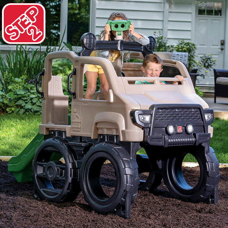 【訳あり】ステップ2 サファリ トラック クライマー ジャングルジム 滑り台 車型 プレイハウス 屋外 室内兼用 大型遊具 STEP2 4136KR /配送区分...