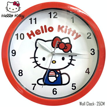 【P2倍・〜9月1日+クーポン有】掛け時計 ハローキティ 25cm 壁掛け 壁時計 アナログ ウォール クロック キャラクター 子供 時計 キティちゃん