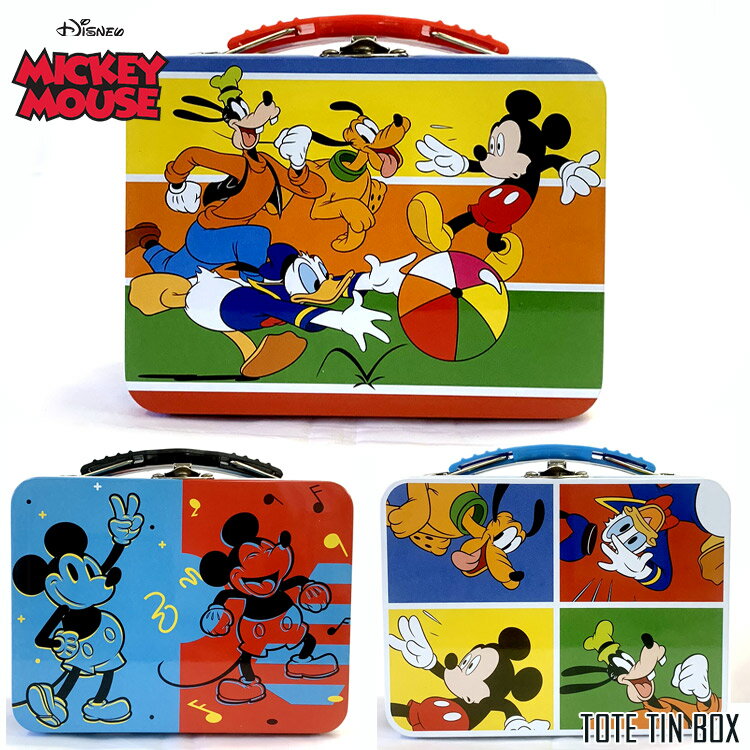 トランク缶 ディズニー ミッキーマウス おもちゃ入れ 缶 キャラクター キャリーボックス ブリキ アンティーク スチール 缶