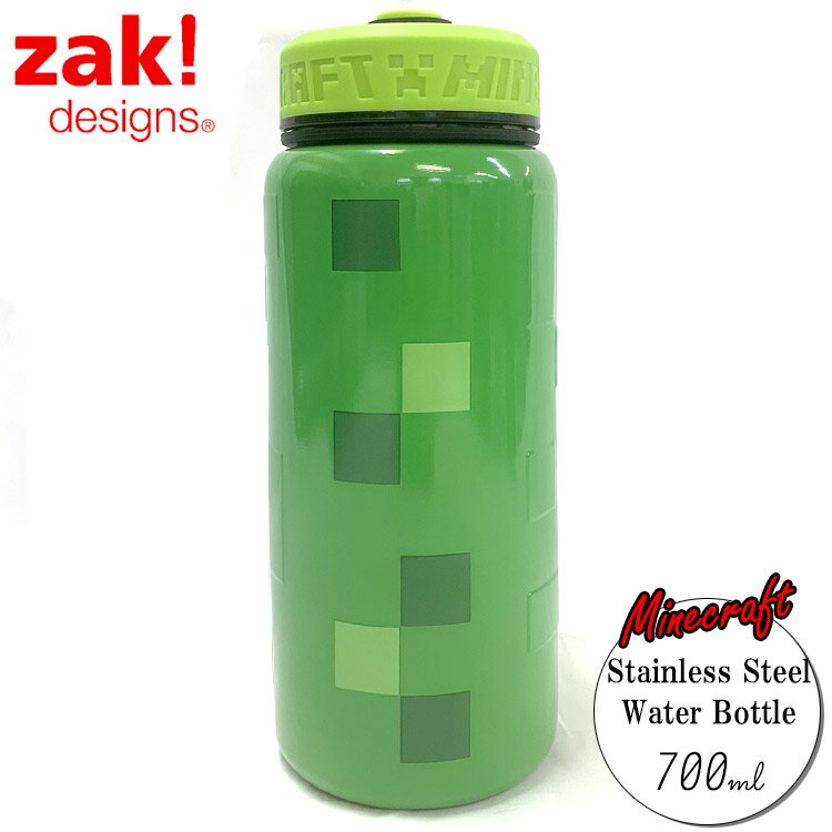 【訳あり】ステンレス 水筒 マインクラフト クリーパー 直のみ 700ml ウォーターボトル 大容量 保温 保冷 子供 マイクラ ZAK