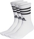 adidas(アディダス) EBB67 スリーストライプス クッション クルー ソックス 3足組 靴下
