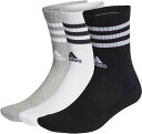 adidas(アディダス) EBB67 スリーストライプス クッション クルー ソックス 3足組 靴下