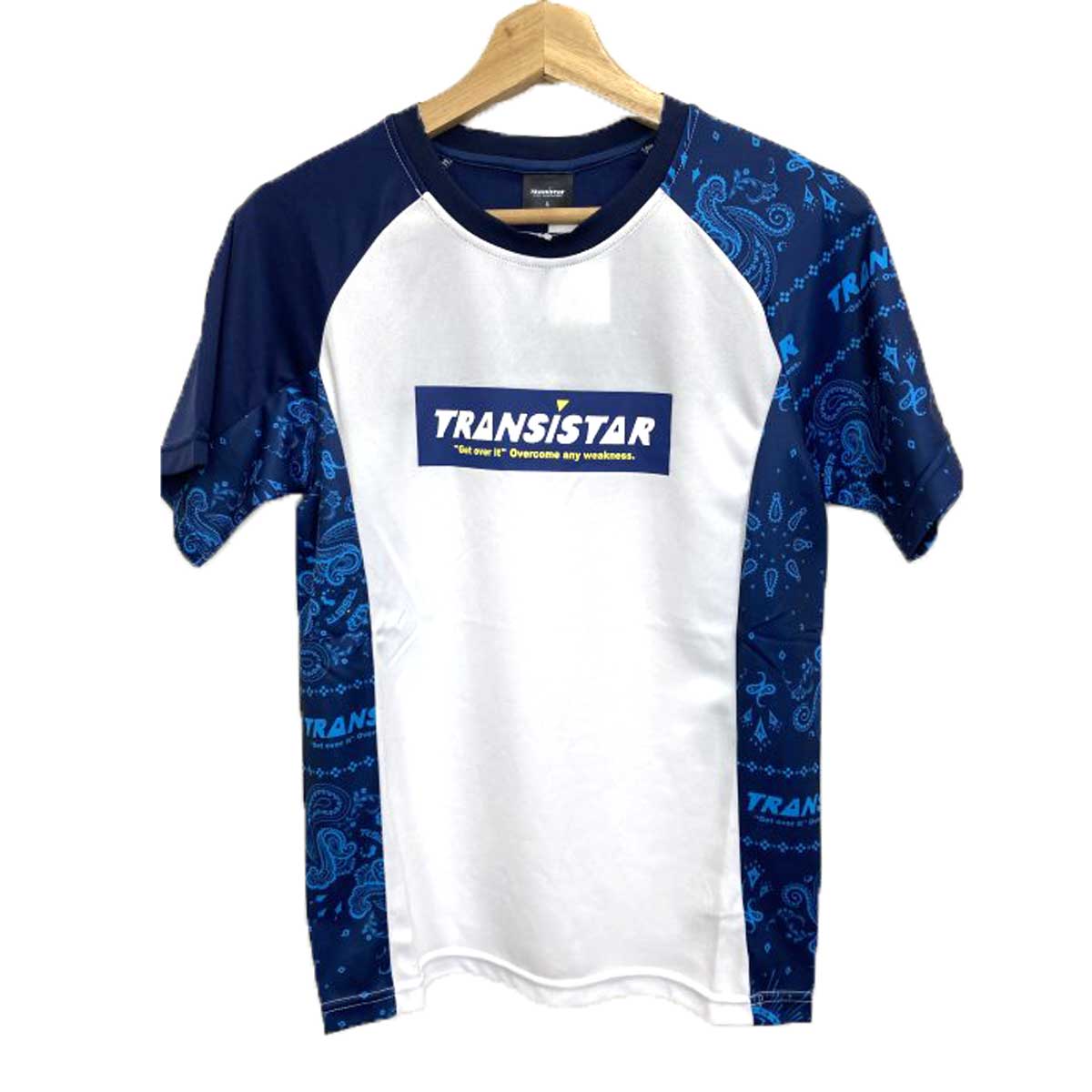 【メール便OK】TRANSISTAR(トランジスタ) HB22ST01 ゲームシャツ ペーズリー ホワイトブルー ハンドボールシャツ プラクティスシャツ