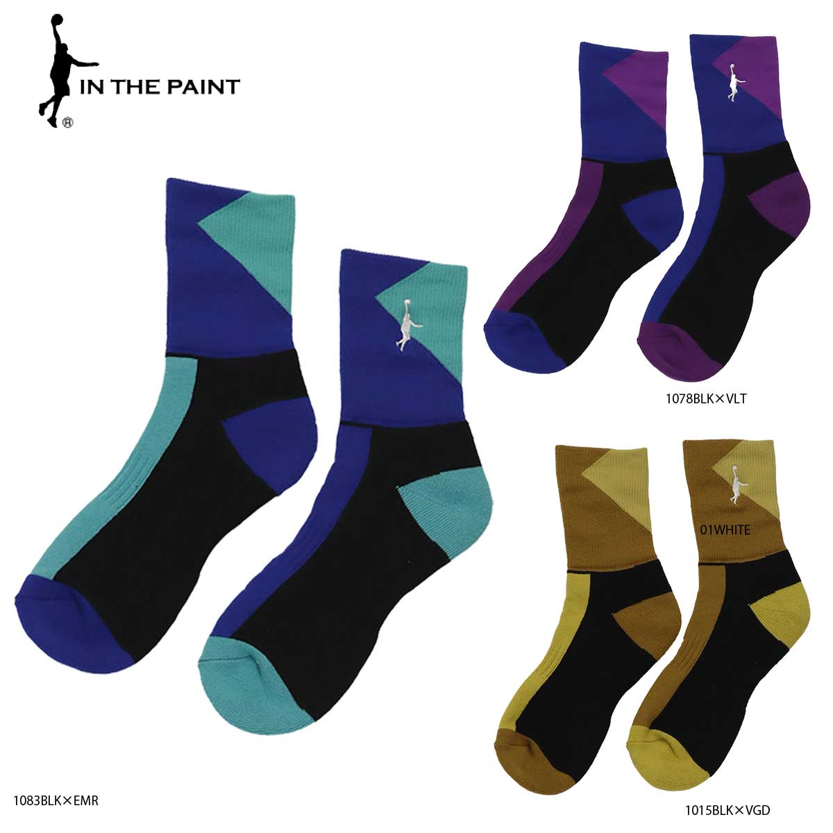 【メール便OK】IN THE PAINT(インザペイント) ITP22467 FREE STYLE SOCKS バスケットソックス フリースタイル