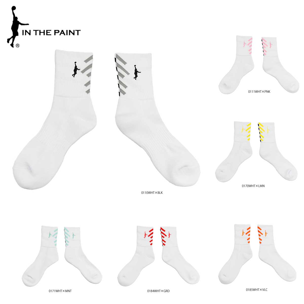 【メール便OK】IN THE PAINT(インザペイント) ITP24342 BACK PANEL SOCKS バスケットソックス バスケソックス