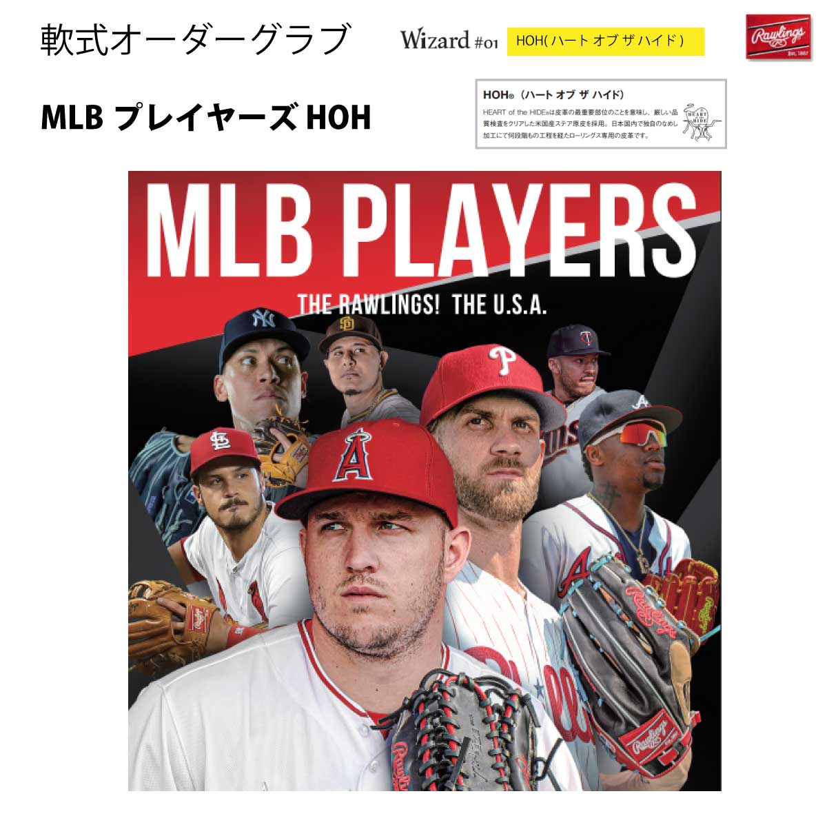 Rawlings(ローリングス) ORDER_GRMSOGHH 受注生産 軟式オーダーグラブ MLBプレイヤーズ HOH