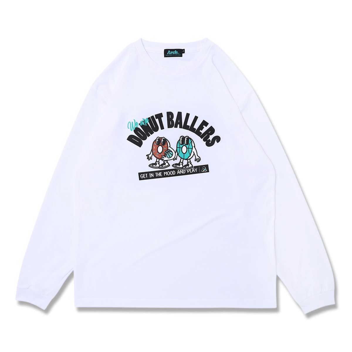 【メール便OK】Arch(アーチ) T324-128 Arch donut ballers L/S tee バスケットシャツ ロンT ロングスリ