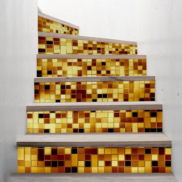 〜title〜 モザイク ゴールド 階段用 ステッカー サイズ18X100cm 6枚セット ウォールステッカー 装飾 剥がせる 可愛い カンタン DIY 壁紙シール FS004 商品詳細 【貼付カンタン】貼付け面をキレイにして乾燥させ、ステッカーを貼るだけ！！だれでも、気軽に貼ることができます！　※使用する前、シールを貼る面が滑らかできれいで乾燥していることを確認して下さい。【楽に部屋飾り】ウォールステッカーは家の中に簡単に変化を与えることができ、インテリア効果はもちろん、お部屋を特別な空間へとアレンジします。材質：PVC　　サイズ：18x100cmx6枚型番：FS004 注意事項 〜お届け時期を必ずご確認くださいませ〜●在庫ありの商品→国内倉庫から発送（当日〜翌日の間に発送いたします。）●お取り寄せ→国内在庫がない場合にはお取り寄せとなり、海外自社倉庫からの発送となります。その際、お届けまでに2〜4週間ほどかかりますので余裕をもってご注文下さい。※商品の発送が遅い、着用予定日に間に合わないなどの理由でのキャンセル・返品は受け付けておりませんのでご了承ください。※生産ロッドにより若干の仕様変更があることがございます。※新品ですが海外製品になりますので、輸送中の傷や汚れがある場合も御座います※本商品を使用した際に発生したトラブル、事故につきまして、当社は一切の責任を負いかねます。 ※製造メーカーでは無い為、専門的なご質問にはお答えできません。※取り付け、適合などはこちらで判断出来かねます、必ず商品ページ詳細や画像をご確認の上ご注文ください。お客様の買い間違いによる返品交換は致しかねます。※他店舗との共有在庫の為出品中であっても購入のタイミングによっては在庫切れになる場合が御座います。お急ぎの方は購入前に質問にてお問い合わせ下さい。※ストア情報・商品ページ記載の注意事項に同意頂ける方のみご注文ください。ご注文いただいた時点で　注意事項に同意されたものとさせて頂きます。 C744-gl