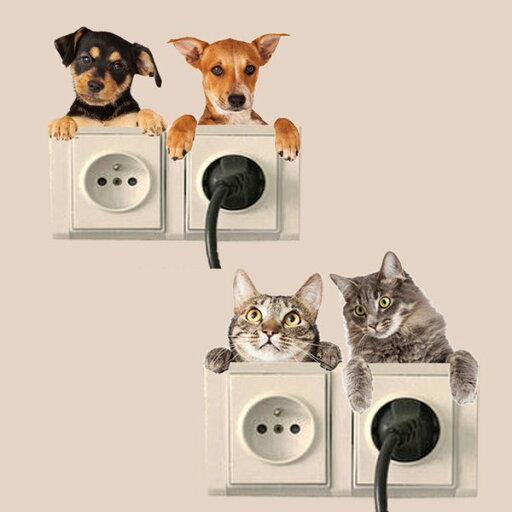 超リアル【C253 猫&犬 スイッチステッカー 】ウォールステッカー 防水 賃貸 壁画アート 壁飾り はがせるシール 床 壁 超リアル【C253 猫&犬 スイッチステッカー 】ウォールステッカー 防水 賃貸 壁画アート 壁飾り はがせるシール 床 壁