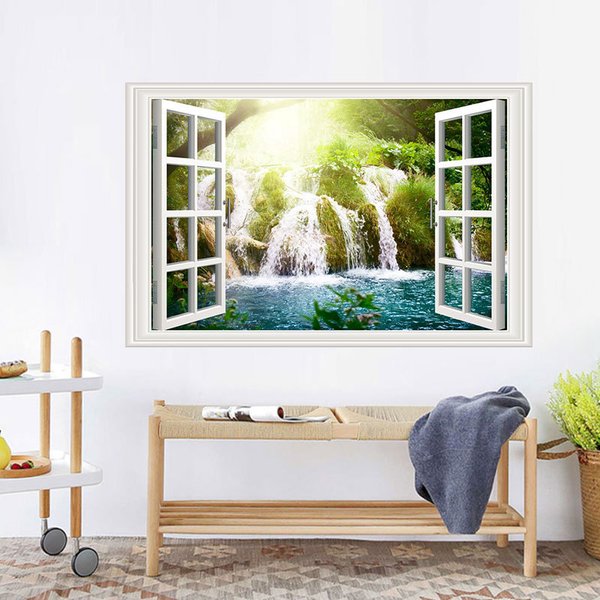 癒しの窓 ウォールステッカー 美しい風景 森 C960 インテリア シール 模様替え リノベーション フェイ..