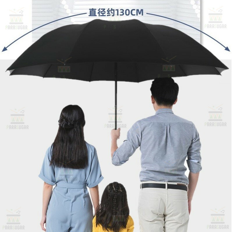 話題の 自動開閉 ワンタッチ 折り畳み傘 特大 130cm 10本骨 【F-266 レッド】 軽量 晴雨兼用 日傘 雨傘 梅雨 大きいサイズ