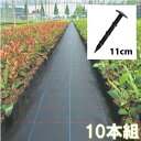 10個入り 防草シート 固定ピン ブラック 11cm シート固定 PP杭 防風ネット 雑草 防虫 防雨 マット固定 安全 園芸 畑(4)