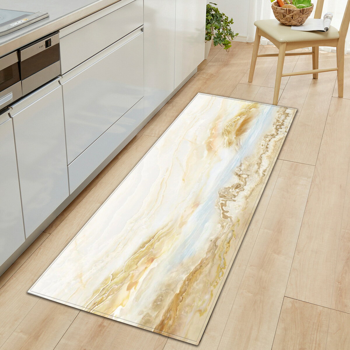 大理石柄 33 洗える キッチンマット カーペット 大理石 フロアマット デスク フローリング ラグマット 床保護 滑り止め 防音マット 玄関マット 床暖房冷房対応
