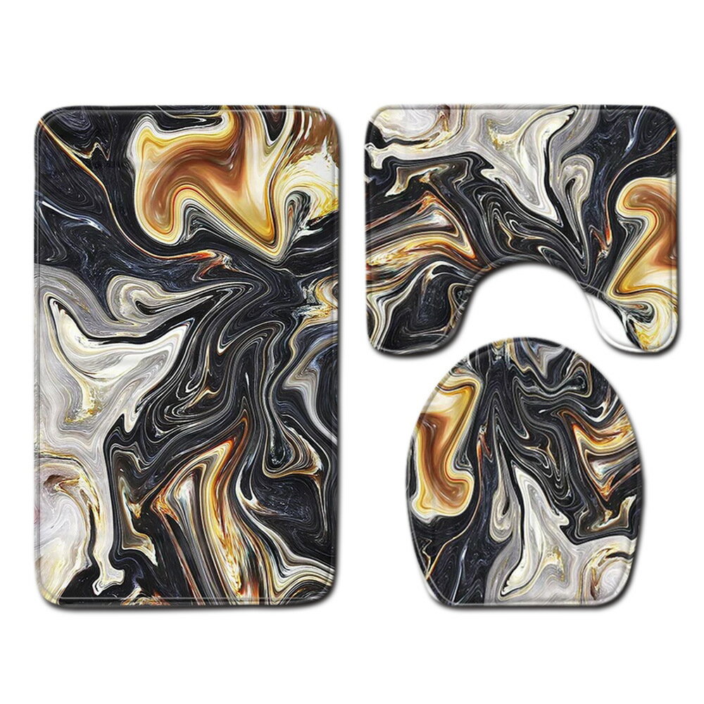 大理石柄 27 洗える トイレマット 3点セット 大理石 フロアマット デスク トイレカバー ラグマット 床保護 滑り止め 防音マット 玄関マット 床暖房冷房対応