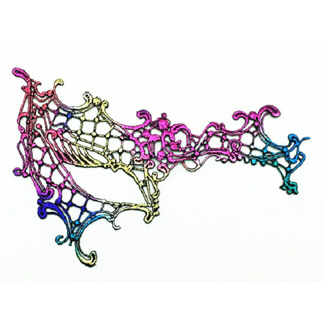 高品質☆魅惑的 レインボー レースアイマスク 048 仮面 仮装 舞踏会 ベネチアン マスク クリスマス パーティー 変装 コスプレ 衣装