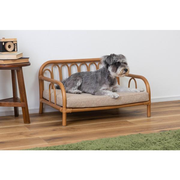 ペット ベッド 【ナチュラル】 ラタン ラッカー塗装 ポリプロピレン ポリエステル