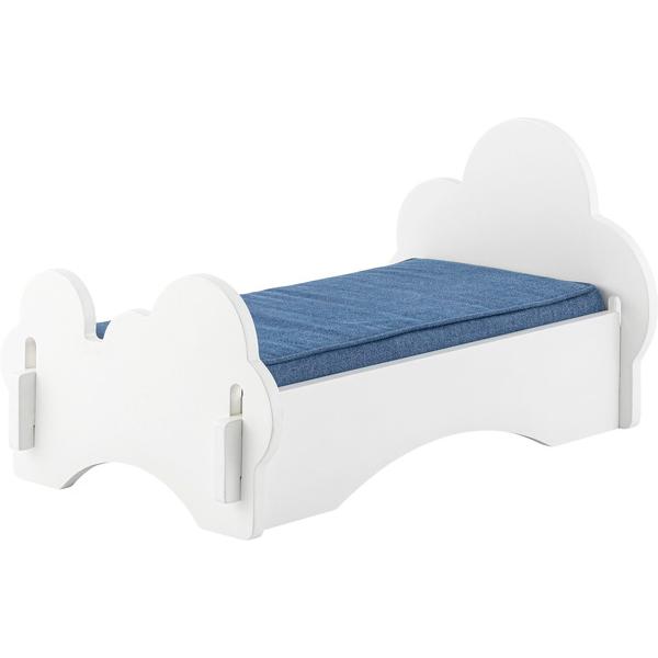 ペットベッド 【ホワイト】 天然木(ミンディ) ラッカー塗装 コットン ポリエステル