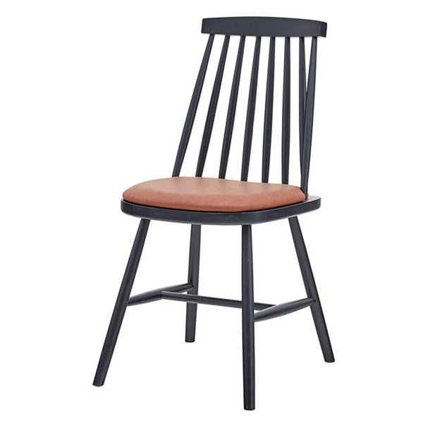 ダイニングチェア 【ブラック】 天然木(ビーチ) ラッカー塗装 ソフトレザー