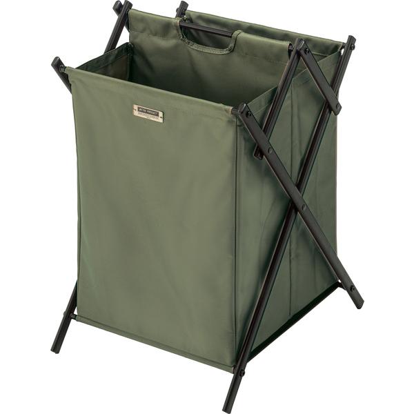 フォールディングバスケットL 【グリーン】 スチール(粉体塗装) ポリエステル