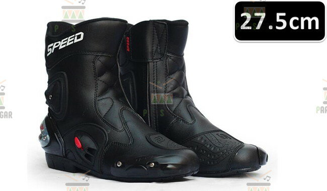 レーシングブーツ 118 ブラック 27.5cm バイクブーツ 防水 ライディングシューズ ロング ライダーブーツ バイク ライダー