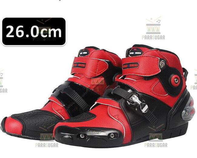 レーシングブーツ 121 レッド 26.0cm バイクブーツ 防水 ライディングシューズ ロング ライダーブーツ バイク ライダー