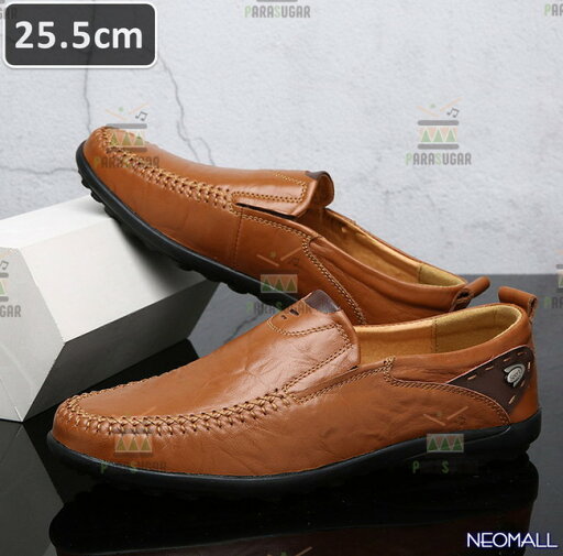 人気商品 ☆ メンズ ビジネス 牛皮 シューズ ブラウン サイズ 25.5cm 革靴 靴 カジュアル 屈曲性 通勤 軽量 【623】