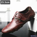人気商品 ☆ メンズ ビジネス 牛皮 シューズ ブラウン サイズ 25.5cm 革靴 靴 カジュアル 屈曲性 通勤 軽量 【626】(4)