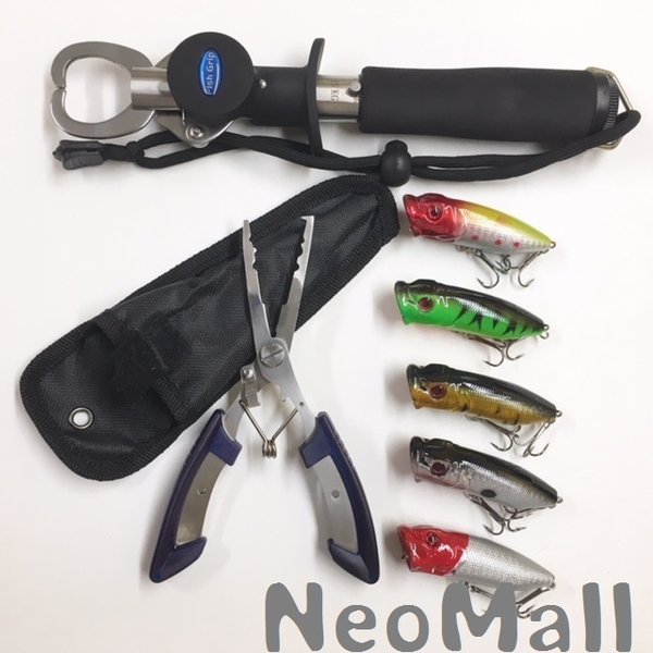 ◆新品◆ 多機能プライヤー 計量計測機能付き フィッシュグリップ ホッパー 約6.5cm 約10.6g 5個 セット★ トップウォーター